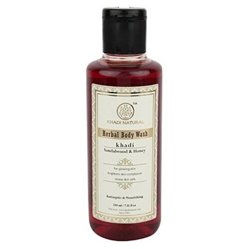 Гель для душа Khadi Natural Sandalwood & honey, 210 мл, 350 г khadi natural очищающий убтан для лица sandalwood 50 г 50 мл