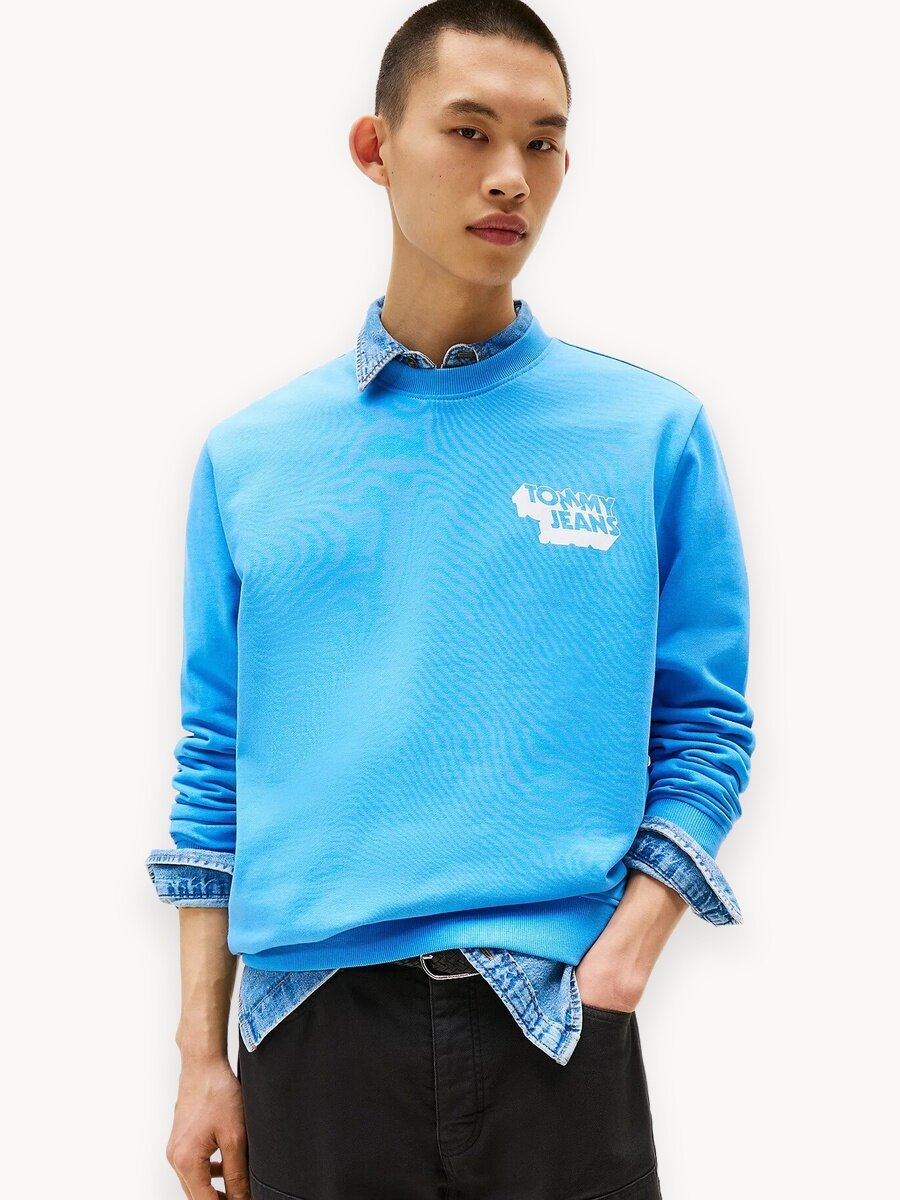 Свитшот Tommy Jeans, размер L, , голубой