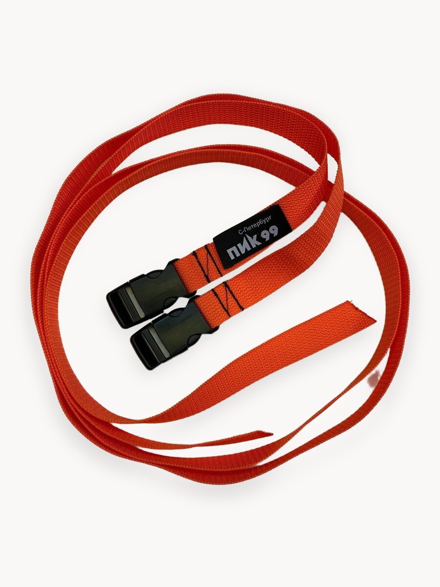 Стропа крепежная с фастексом, оранжевая, ПИК-99 / комплект 2 шт / для закрепления к рюкзаку ковриков, палаток и пр.