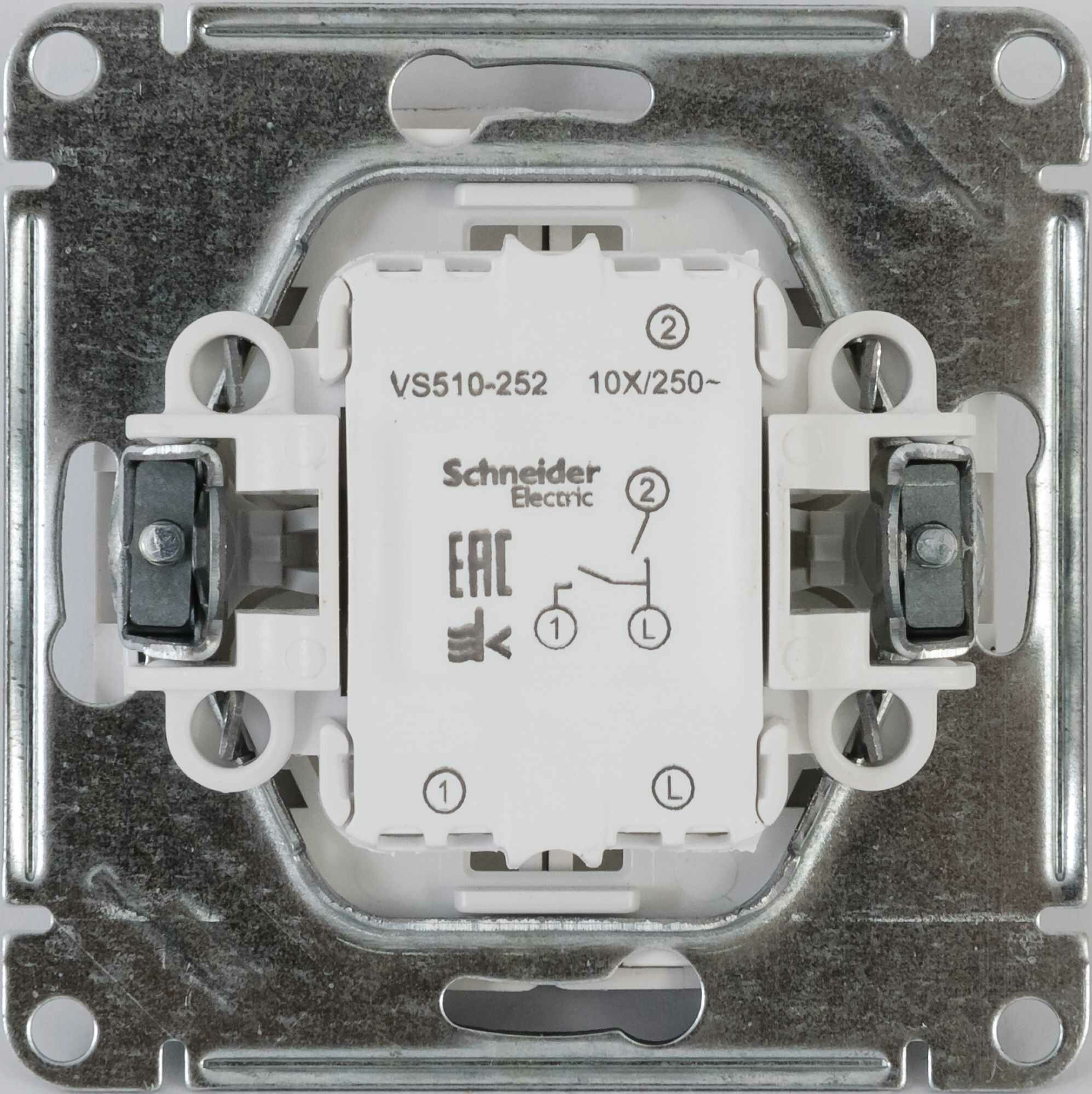 Выключатель встраиваемый Schneider Electric W59 Deco 2 клавиши, цвет платина - фото №2