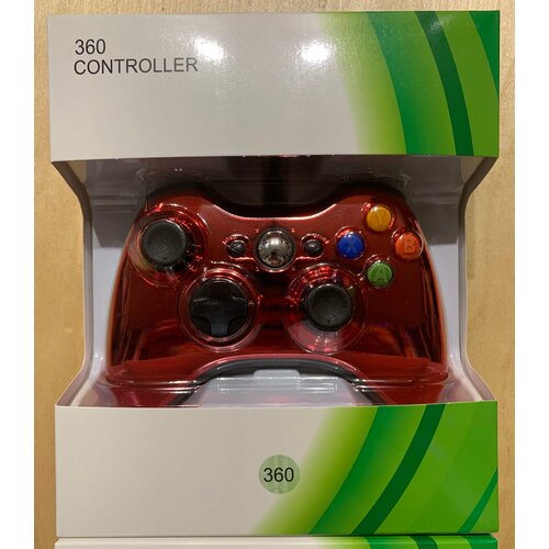 Джойстик геймпад проводной для игровой приставки Xbox 360 и ПК красный блеск 179000₽