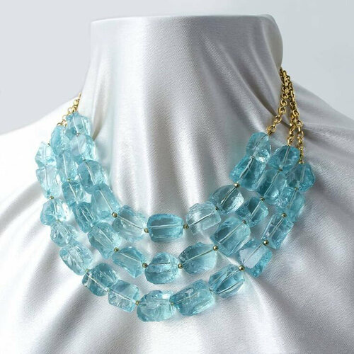 Колье Mia Diva, кварц, голубой