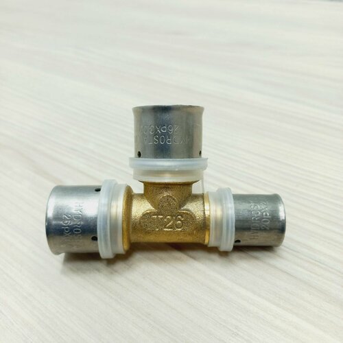 Пресс тройник 26х26х20, Hydrosta, переходной (редукционный), профиль TH пресс клещей, 1 шт