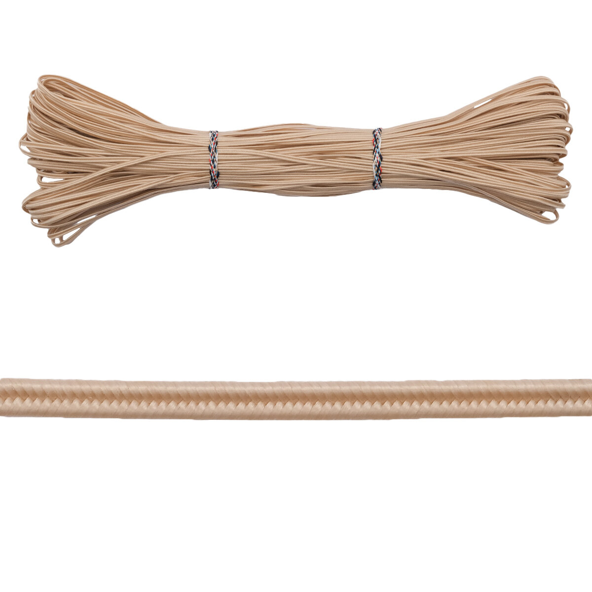 Сутажный шнур отделочный 3 мм*50 м 3 мм, 50 м, бежевый, Нудольская фабрика — фото 1