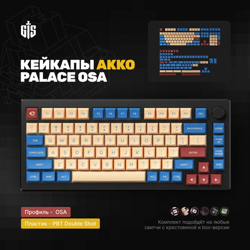 Кейкапы Akko Palace OSA для механической клавиатуры, профиль OSA, PBT пластик, Double-Shot
