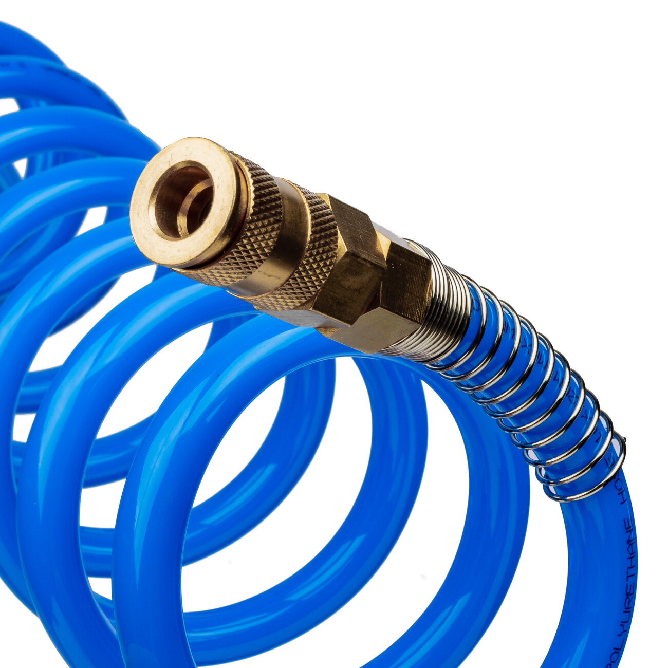 фото GARWIN PRO 808750-1216-07 Шланг полиуретан (PU) 12*16, витой, 7,5 м, синий, БРС в комплекте