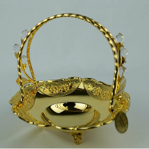 Менажница (конфетница) круглая с ручкой, высота 18 см