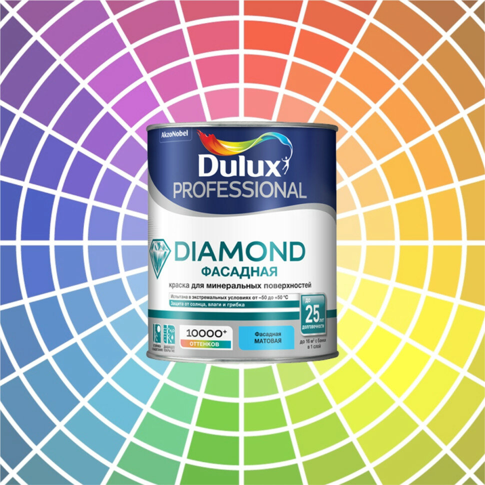 фото Краска Dulux Diamond Фасадная база BW 1 л