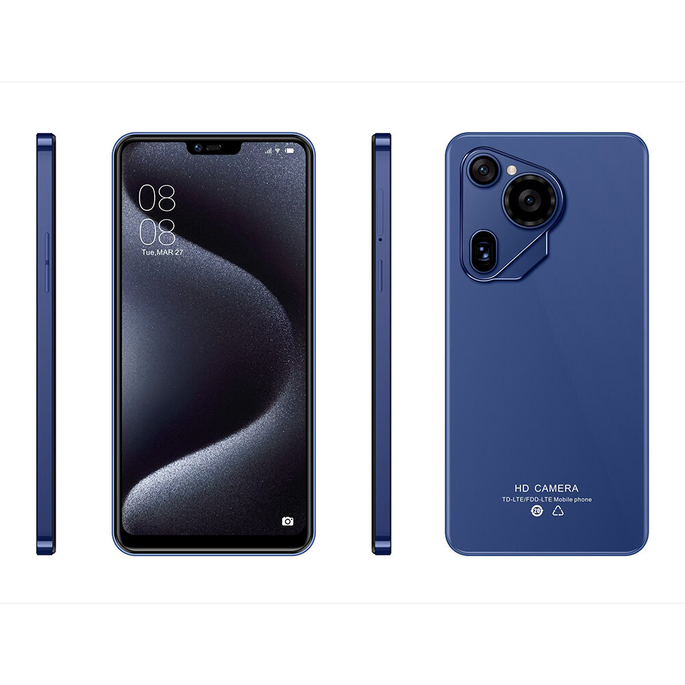 Смартфон STARLET P70 4/128 ГБ, Dual nano SIM, Мобильные телефоны, Разблокировка по лицу,2280*1080, Smart phone Синий — фото 1