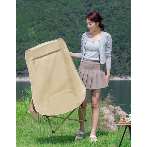 Стул складной с высокой регулируемой спинкой, 67х46х70 см, с сумкой для хранения, бежевый