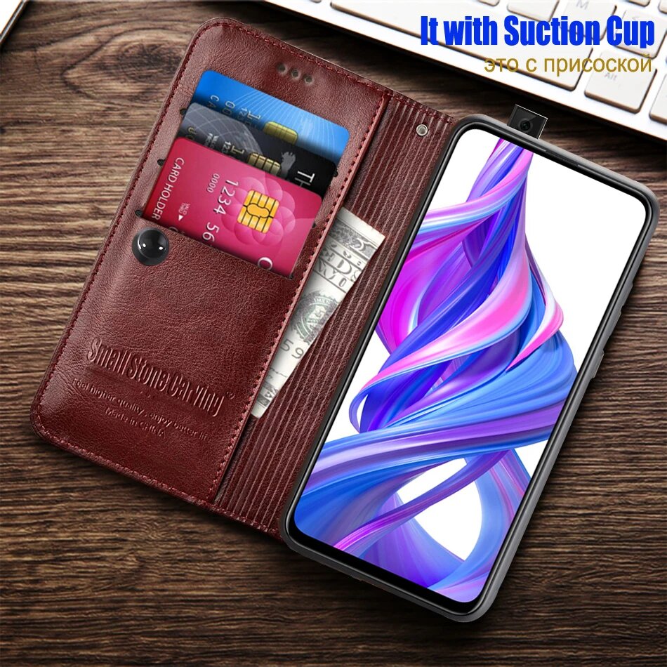 Чехол-книжка для huawei honor 9x, 9X Premium, кожа, STK-LX1, Style 1 Red, Honor 9X — фото 1