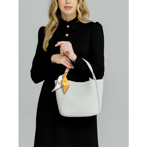 Сумка кросс-боди CARLOTTY, фактура гладкая, зернистая, матовая, молочный