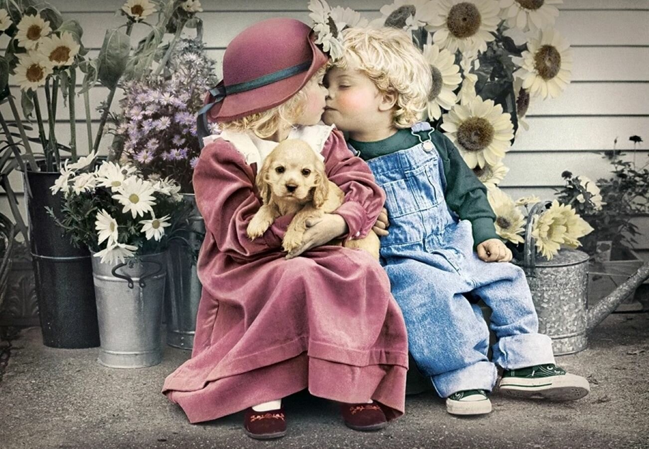 Пазлы 1000 элементов для детей и взрослых Первая любовь, CastorLand