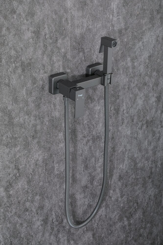 Изображение товара Смеситель для биде с гигиенической лейкой Frap F7504-9, латунь, оружейная сталь