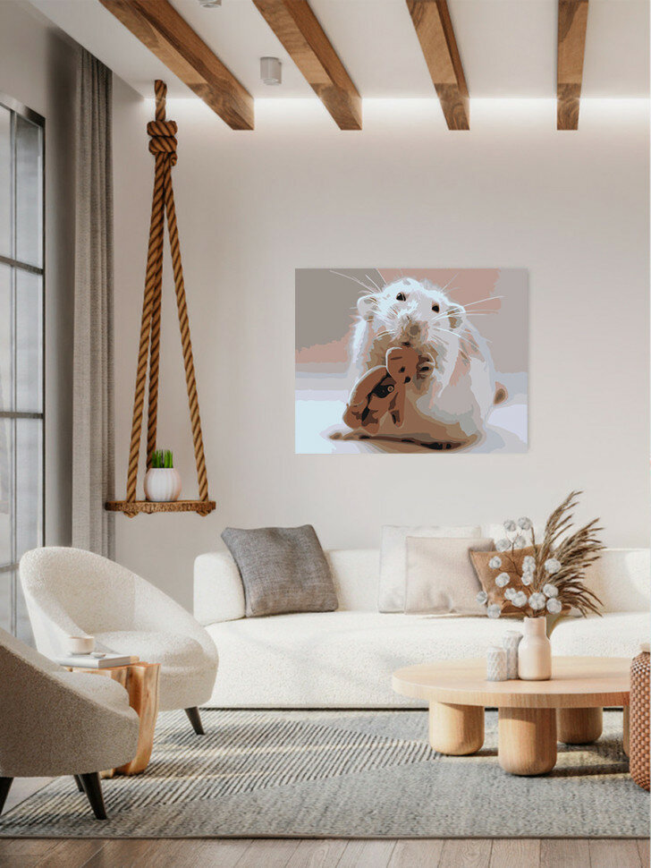 Картина по номерам "Мышка с мишкой" — фото 1