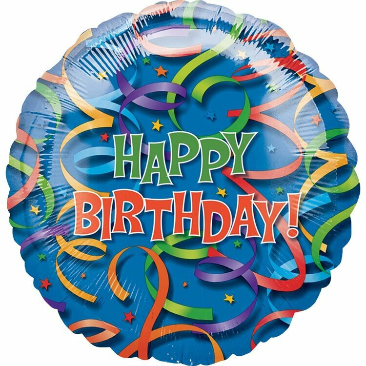 Воздушный шар Anagram джамбо Happy Birthday Серпантин, фольгированный
