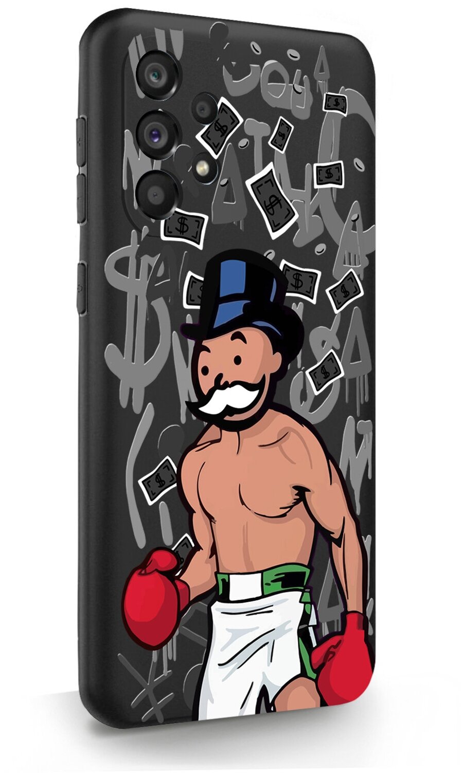 Черный силиконовый чехол MustHaveCase для Samsung Galaxy A53 Monopoly Boxing Монополия Боксер для Самсунг Галакси А53