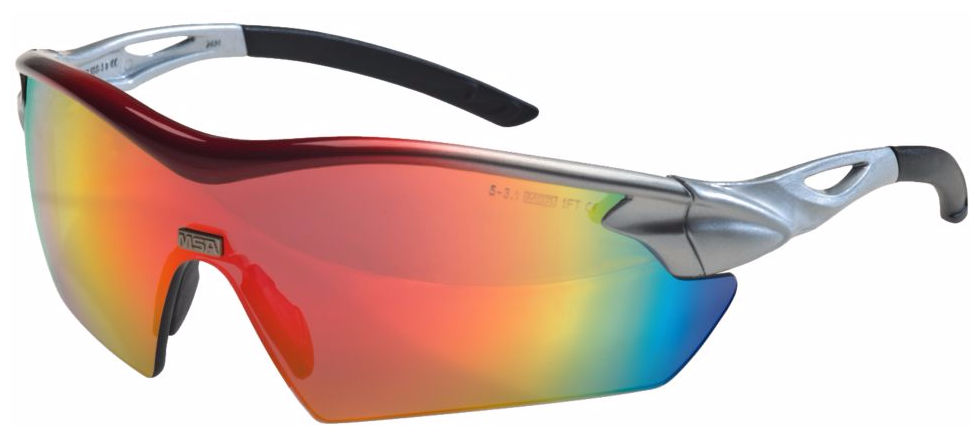 Стрелковые очки MSA Racers радужные с поляризацией зеркальные линзы