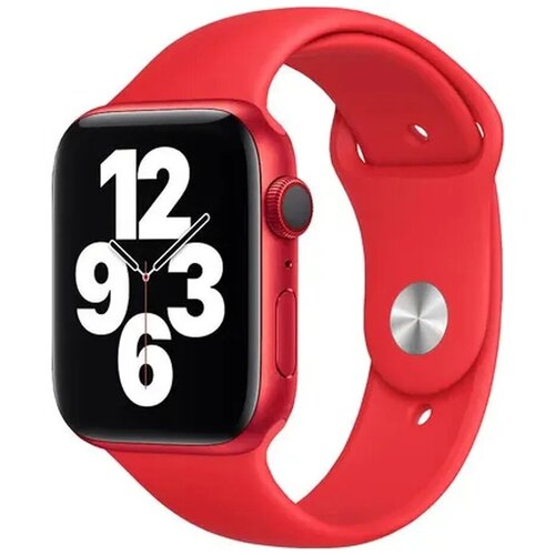 Cиликоновый ремешок для Apple Watch Series 1-8 - 38/40/41 мм (эпл вотч), красный