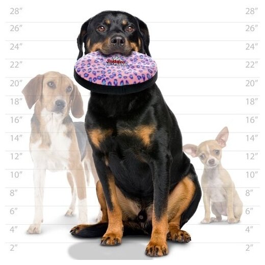 TUFFY Супер прочная игрушка для собак Диск, розовый леопард, прочность 8/10 0.114 кг - фотография № 2