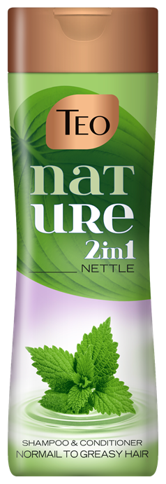 Шампунь и кондиционер Teo Nature 2 в 1 Nettle для жирных волос, 350 мл, Болгария