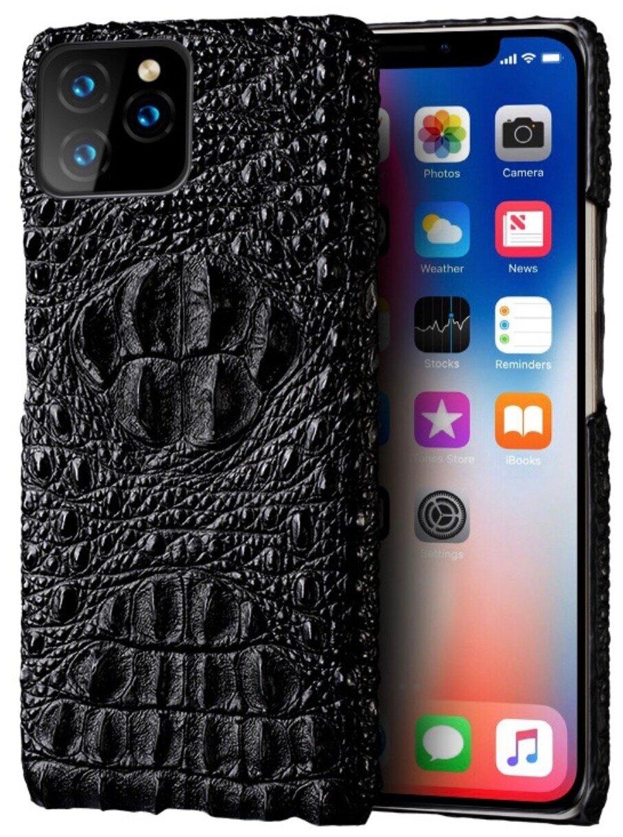 Чехол-накладка-бампер Чехол. ру Premium для iPhone 11 Pro Max (Айфон 11 Про Макс) из натуральной кожи крокодила с тиснением экзотическая неповторима.