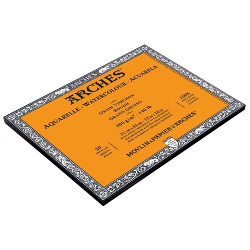 Блок для акварели Arches 300г/кв.м (хлопок) 31*41см 20 листов Торшон, склейка