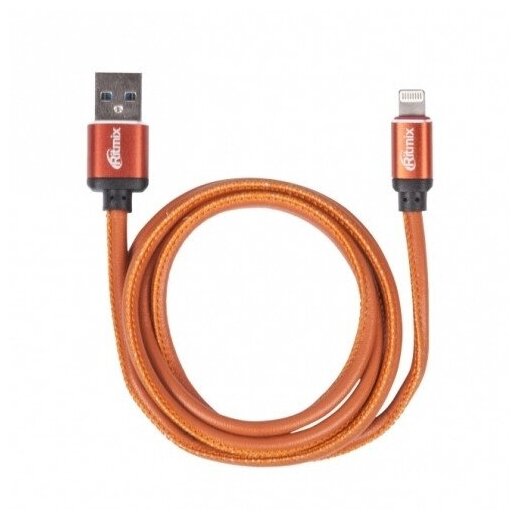 Кабель USB A --> Lightning 8pin (m) 1.0м для Apple, RITMIX RCC-425 Leather