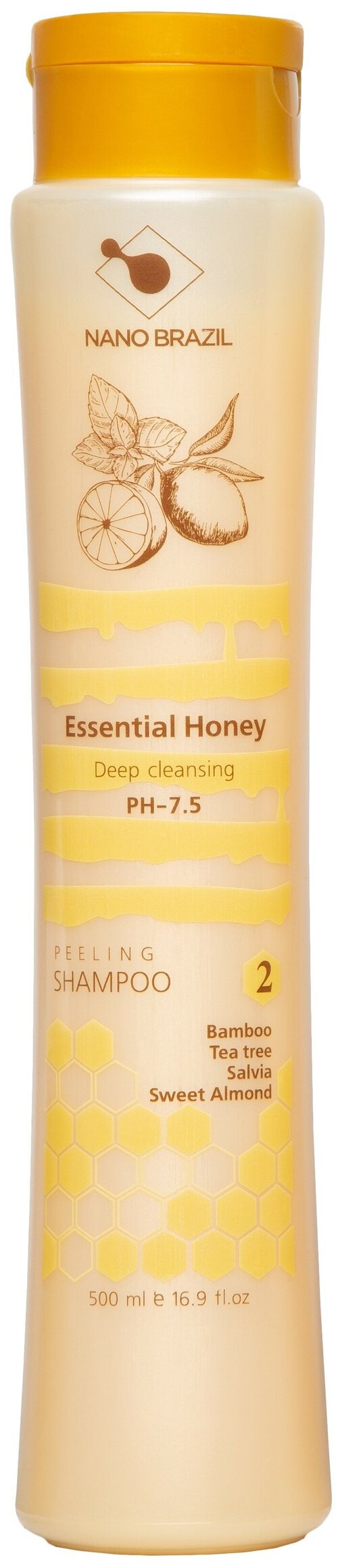 Подготавливающий пилинг шампунь для кожи головы против перхоти Essential Honey 500 мл
