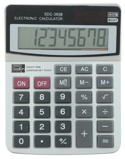 Калькулятор настольный 8 - разрядный SDC - 3808 двойное питание