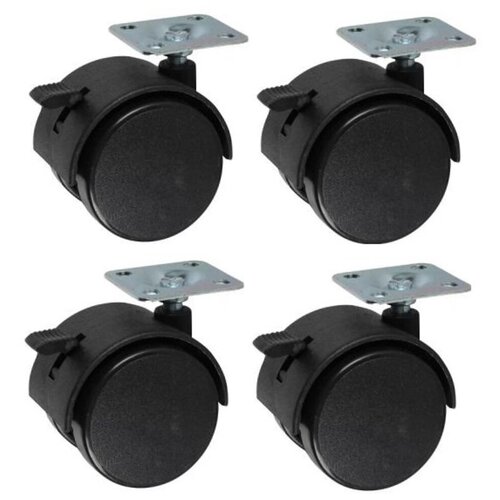 Колесная опора (площадка со стопором), D50 мм (Комплект 4 шт)