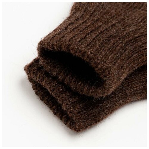 Варежки двойные детские, цвет тёмно-коричневый, размер 14 (6-9 лет)