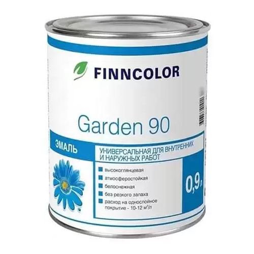 Эмаль универсальная Finncolor Garden 90 высокоглянцевая, База А, 0.9 л