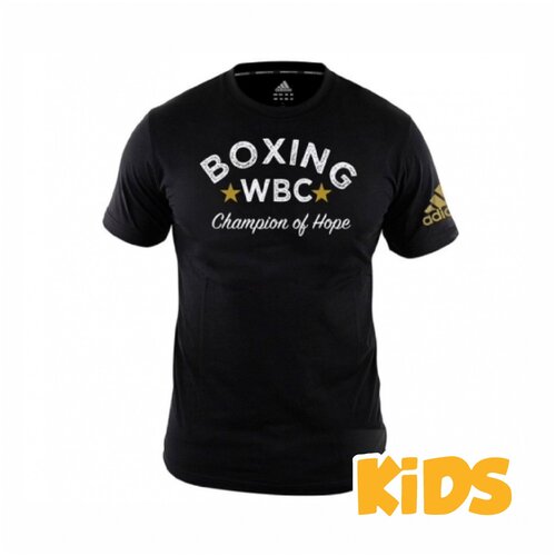 adiWBCTB01-K Футболка детская Boxing Tee WBC Champion Of Hope Kids черная - Adidas - Черный - 152 см