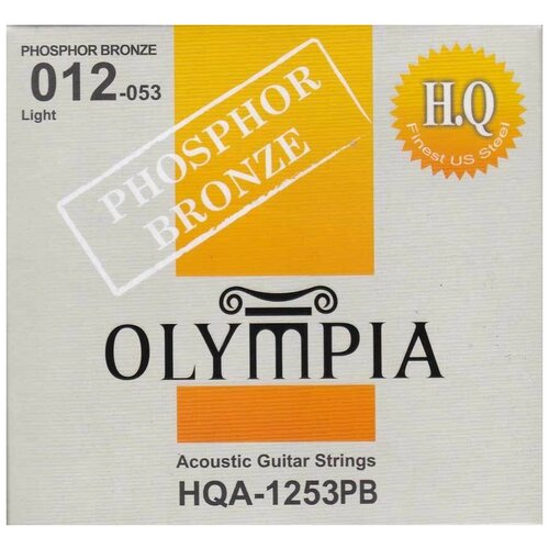 Струны для акустической гитары Olympia HQA1253PB Phosphor Bronze Light 12-53 струны для акустических гитар olympia ags800