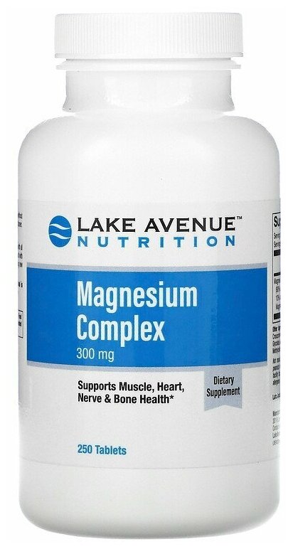 Lake Avenue Nutrition Magnesium Complex (комплекс магния) 300 мг 250 таблеток