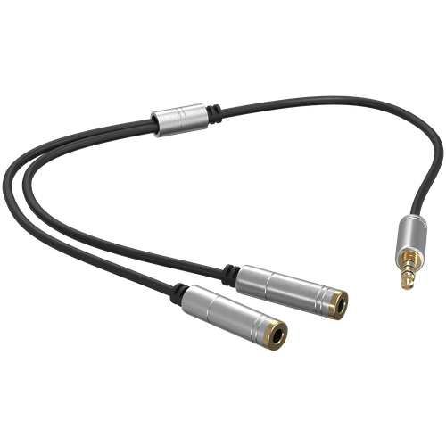 Аудио сплиттер GSMIN A100 для двух наушников 3.5мм (Серый)