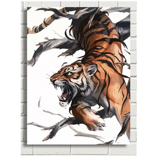 Картина по номерам Тигр на дереве (кошки) - 8497 В 30x40