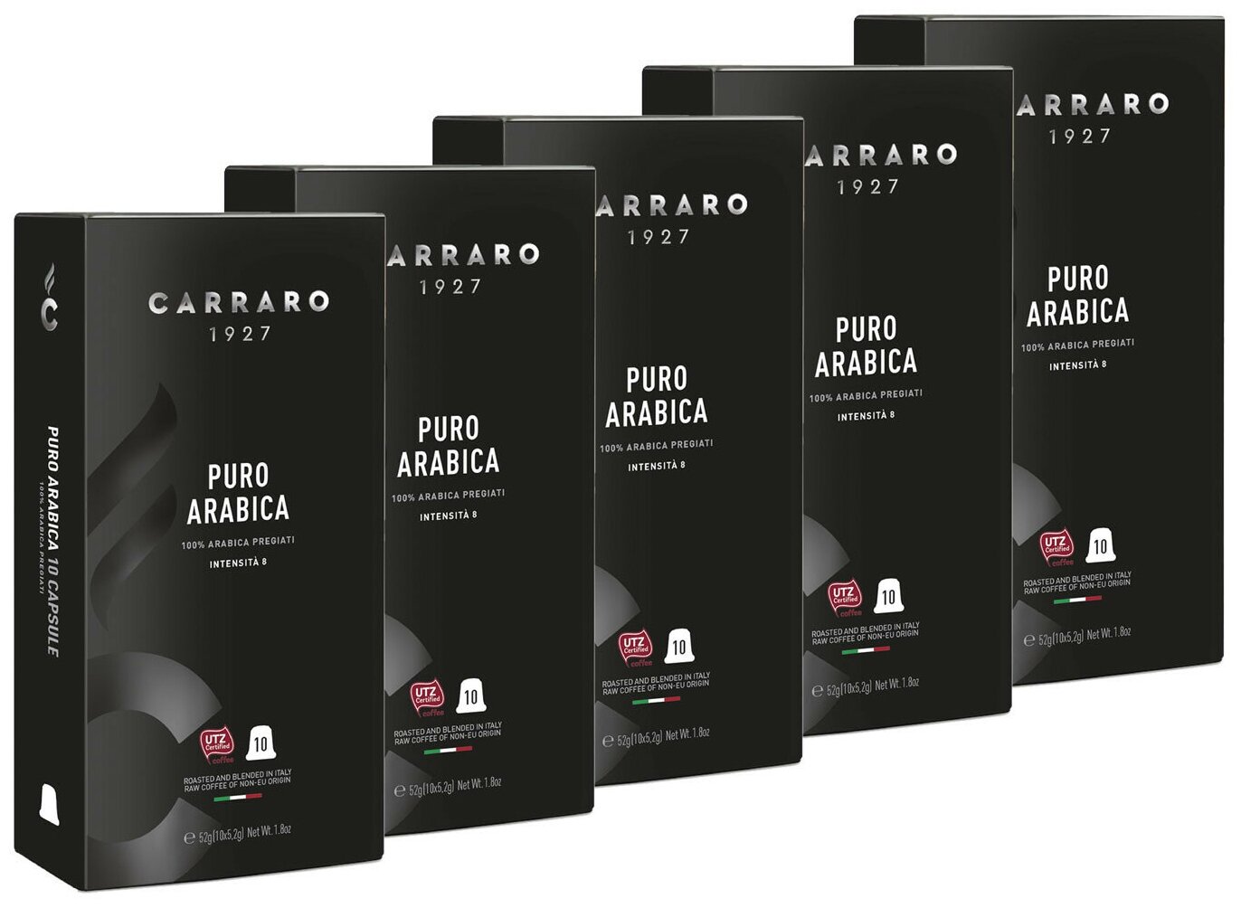 Кофе в капсулах Carraro Puro Arabica (Пуро Арабика) стандарта Nespresso, 5x10шт - фотография № 1