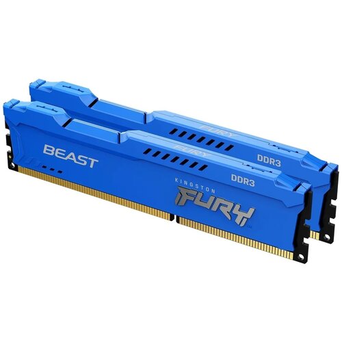 Оперативная память Kingston Fury Beast Blue DDR3 1600 МГц 2x8 ГБ (KF316C10BK2/16) память оперативная kingston fury beast blue kf316c10bk2 16