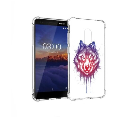 Чехол задняя-панель-накладка-бампер MyPads пушистый волк для Nokia 3.1 противоударный