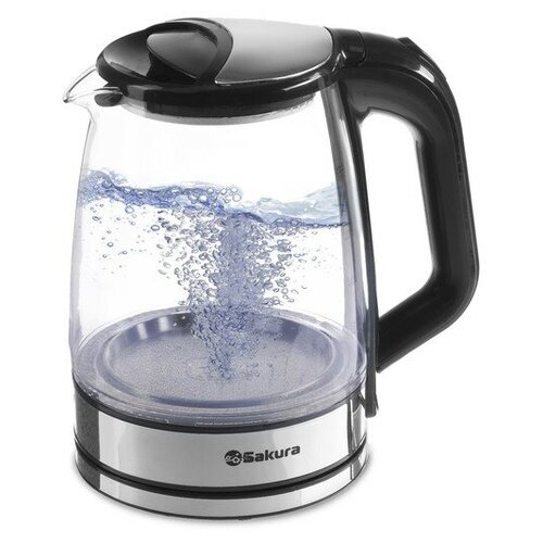Чайник электрический Sakura SA-2722BK стекло 22 л 1800 Вт подсветка серебристый 373000₽