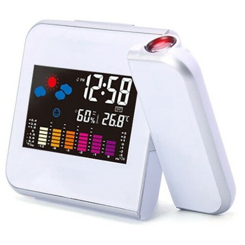 Часы настольные электронные с проекцией белая индикация 15 х 11 см 90300₽