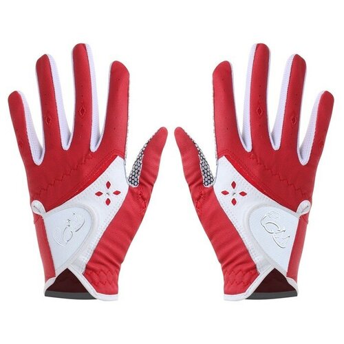 фото Перчатки для гольфа pgm, женские, пара, противоскользящие, микрофибра, размер 20 7696771