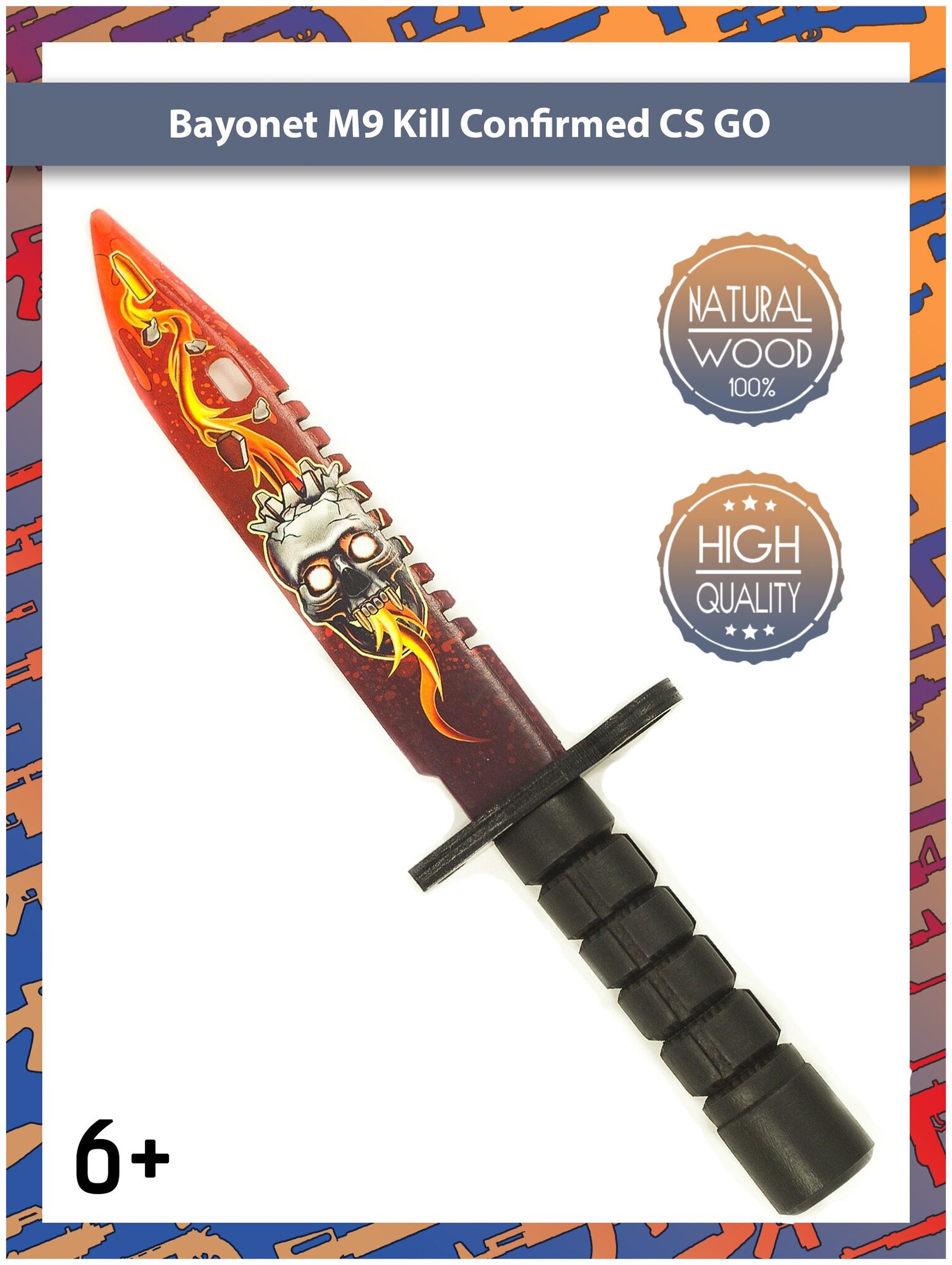 Деревянный штык-нож М9 Байонет Нео Нуар КС ГО / M9 Bayonet Neo-Noir CS ...