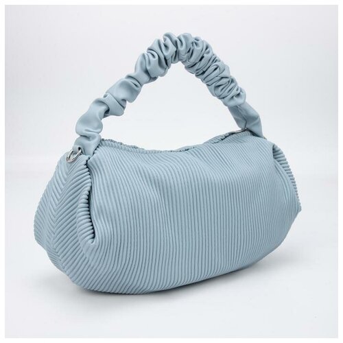 фото Саквояж, отдел на молнии, длинный ремень, цвет голубой нет бренда