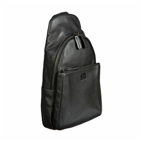 фото Рюкзак слинг sergio belotti, натуральная кожа, внутренний карман, регулируемый ремень, черный
