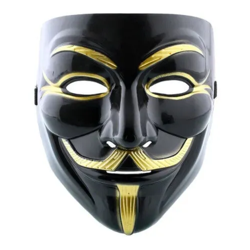 маска анонимуса пластиковая гай фокс перламутровая белая Маска Анонимуса / пластиковая Гай Фокс Черная