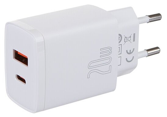 Зарядное устройство Baseus Compact Quick Charger USB - Type-C CCXJ-B02 White