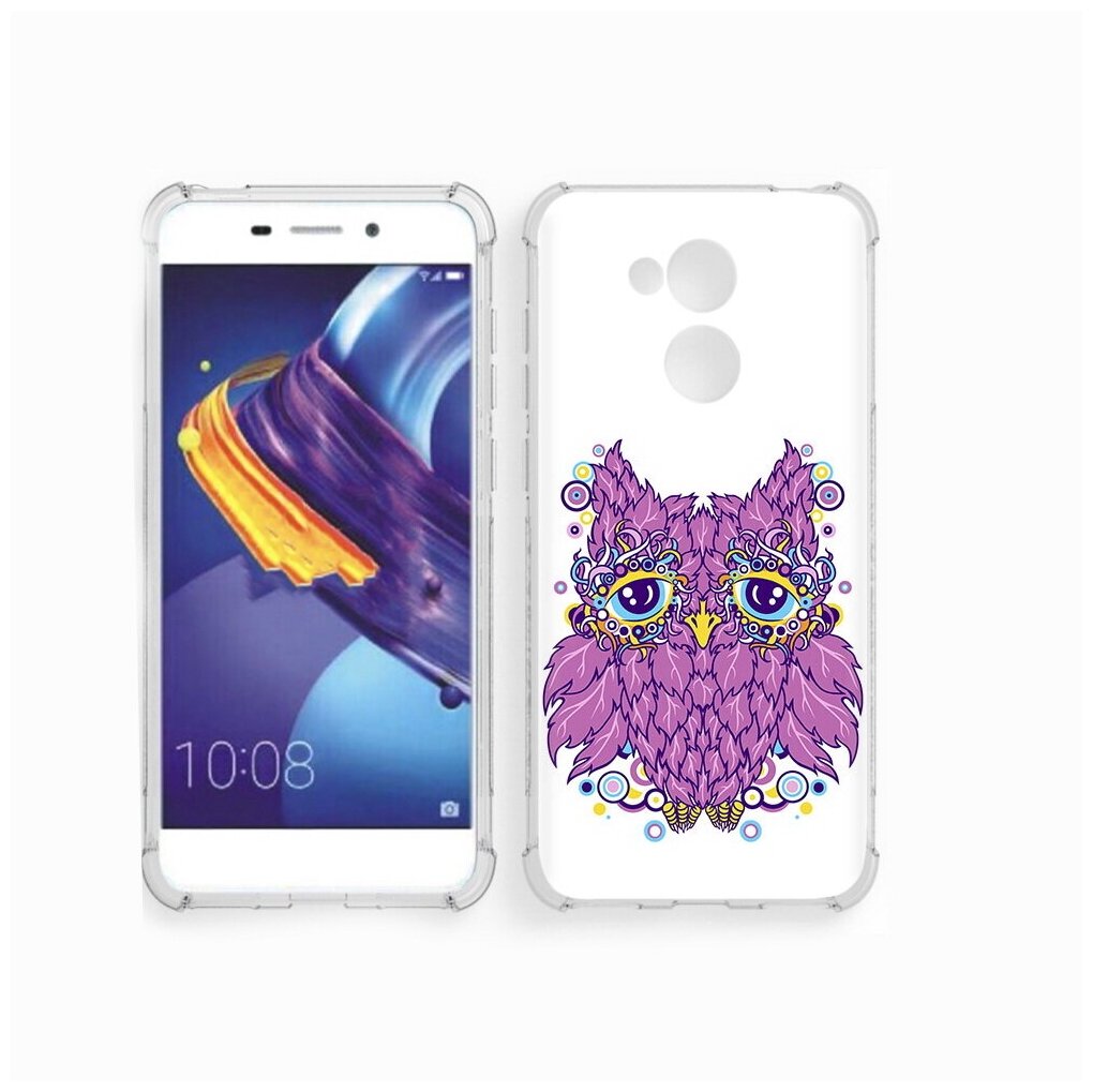 Чехол задняя-панель-накладка-бампер MyPads Розовая сова для Huawei Honor 6C Pro/Huawei Honor V9 Play противоударный